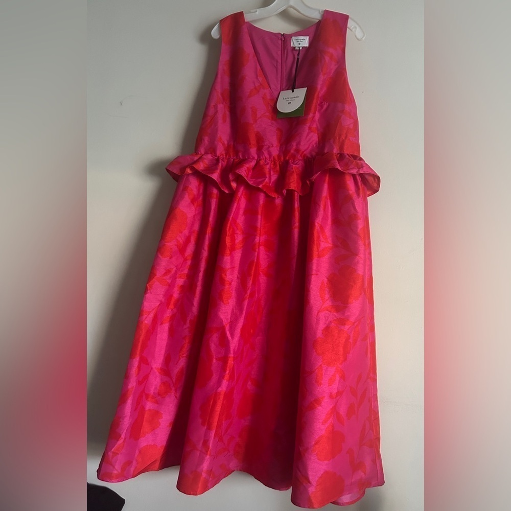 Kate Spade Target Women’s Midi Dress Rose Floral Pink Red Plus Size 16